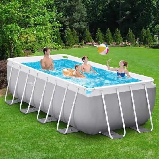 Large above ground portable swimming pool — Intex Ultra Xtra Prism Frame 300cm x 175cm x 80cm, front view